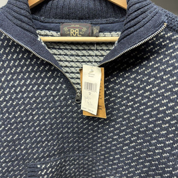 RRL Half Zip Wool Jacquard Knit Sweater Sample