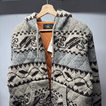 RRL Jacquard Wool Zip Cowichan Hoodie Sample