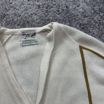 1960s Lloyd Striped Acrylic Raglan Cardigan Sweater