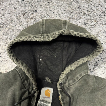 2000s CARHARTT THRASHED FADED HOODED WORK JACKET