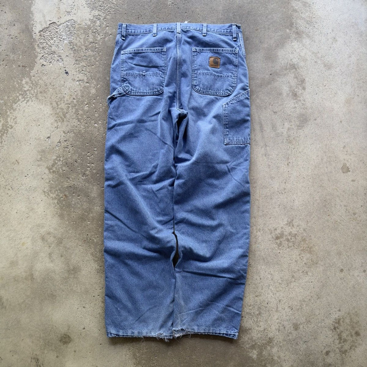 1990S/2000S CARHARTT FADED BAGGY BLANKET LINED CARPENTER DENIM JEANS