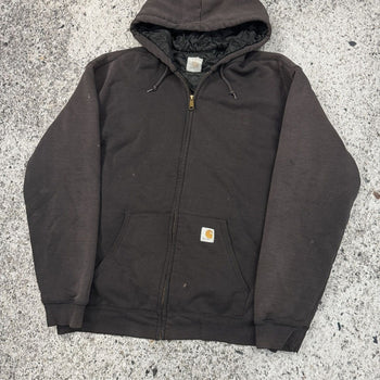 1990s CARHARTT THRASHED FADED LINED HEAVYWEIGHT ZIP UP