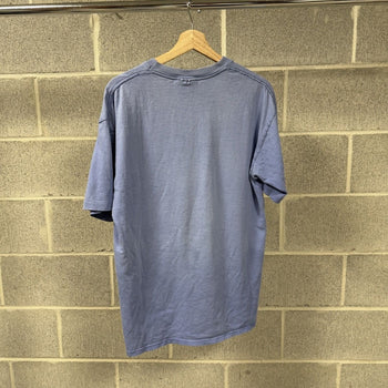 1990s Faded Thrashed Distressed Periwinkle Blank Tee