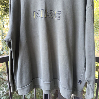 1990s Nike Thrashed Faded Green Logo Sweatshirt