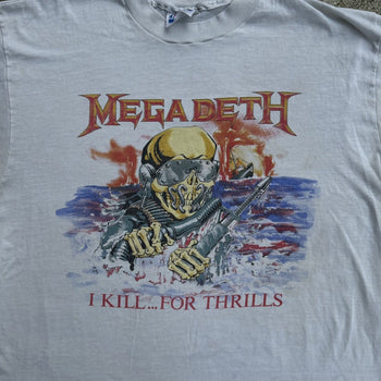 1980s MEGADETH I KILL FOR THRILLS TEE