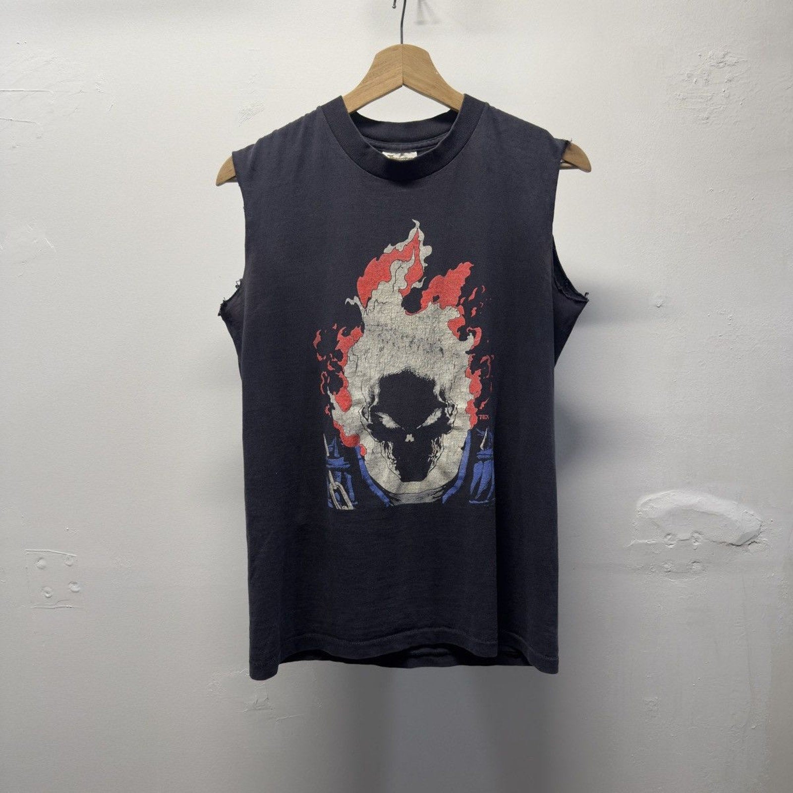 Vintage 1990s Marvel Ghost Rider Flame Skull Cut Off