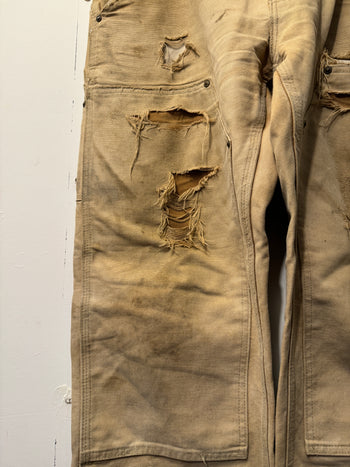 2000S THRASHED CARHARTT DOUBLE KNEE CARPENTER PANTS TAN