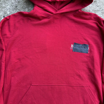 BALENCIAGA OVERSIZED RED GAFFER LOGO HOODIE