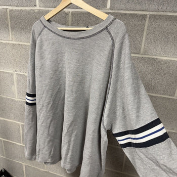 2000s Faded Wide Boxy Striped Raglan Longsleeve Shirt