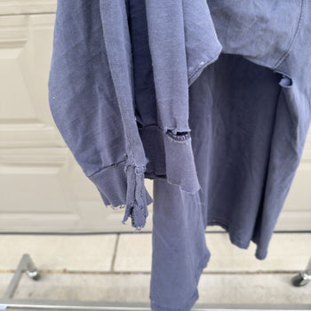 2000s Thrashed Faded Distressed Blue Longsleeve Tee