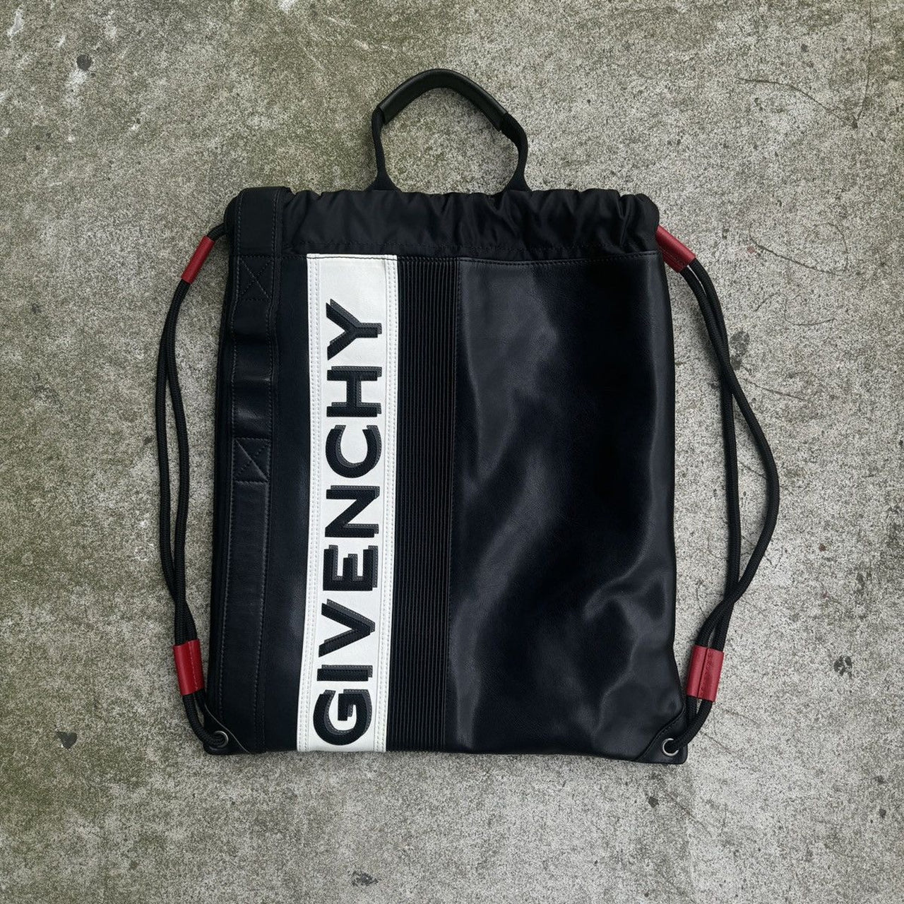 GIVENCHY 2019 LEATHER MC3 DRAWSTRING ATHLETIC BAG BACKPACK