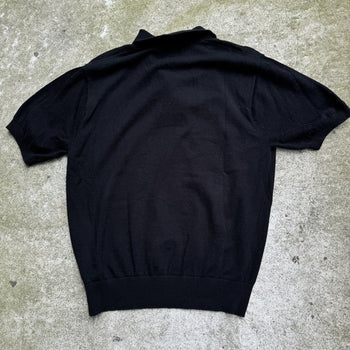 STUSSY CLASSIC BLACK POLO KNIT SWEATER