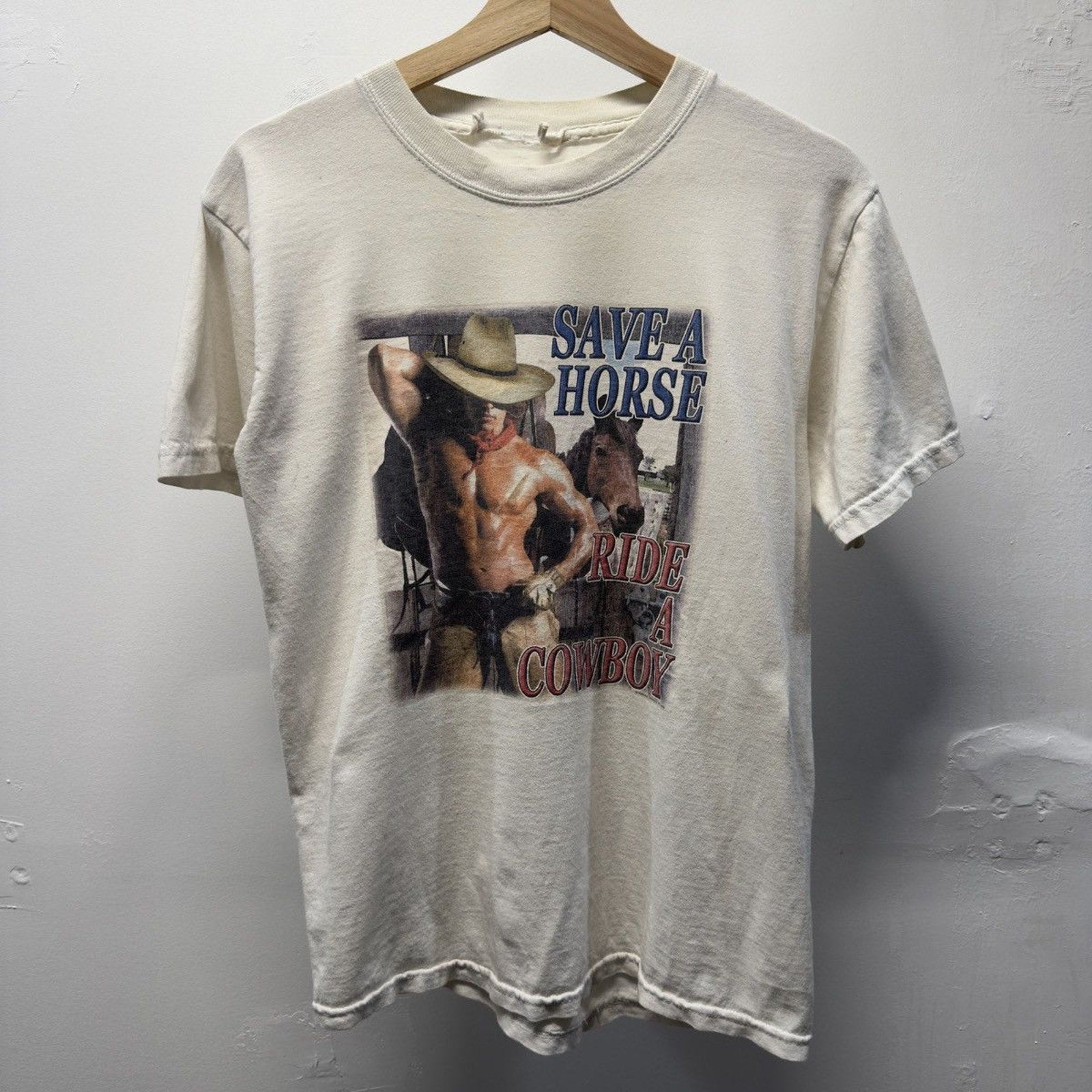 Vintage 2000s Save A Horse Ride A Cowboy Faded Tee