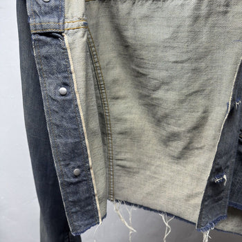 1960s 1970s Sears Thrashed Distressed Selvedge Denim Trucker Jacket