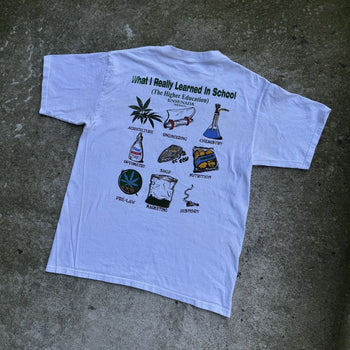 2000S WHAT I REALLY LEARNED IN SCHOOL HIGHER EDUCATION WEED TEE