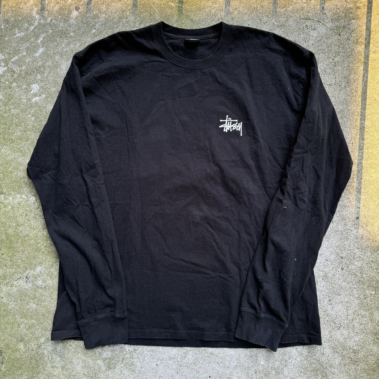 STUSSY BASIC LOGO LONGSLEEVE TEE BLACK