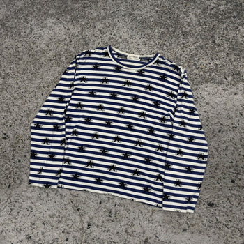 Comme des Garçons Japan Blue White Striped Star Longsleeve
