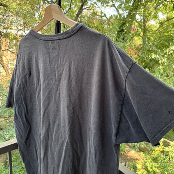 2000s Thrashed Faded Distressed Blank Black Tee