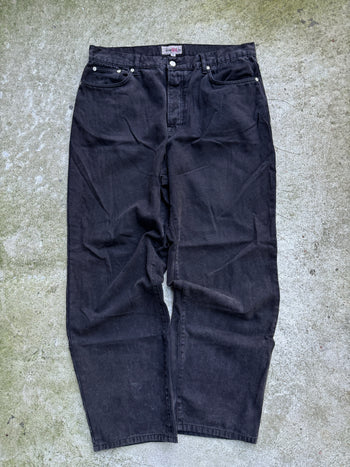 STUSSY WASHED CANVAS BLACK 8 BALL BIG OL’ JEANS