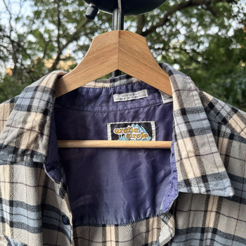 1990s Faded Plaid Flannel Shirt