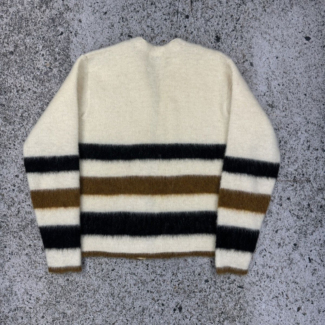 1960s STRIPED MOHAIR CARDIGAN SWEATER L