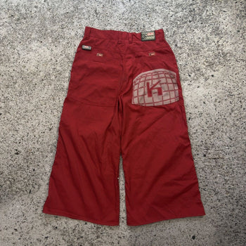 1990年代 Kikwear Kdub ナイロン レイブ バギー ワイドレッグ パンツ