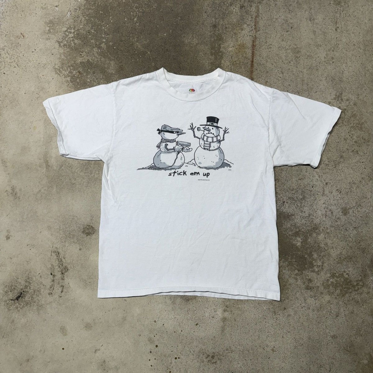 CAMISETA CON PISTOLA DE MUÑECO DE NIEVE STICK EM UP DE LOS AÑOS 2000 Y2K