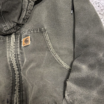 2000s CARHARTT THRASHED FADED HOODED WORK JACKET