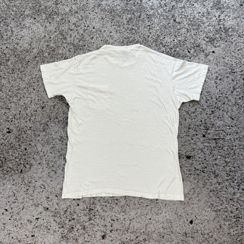 1970年代風の薄紙シングルステッチポケットTシャツ