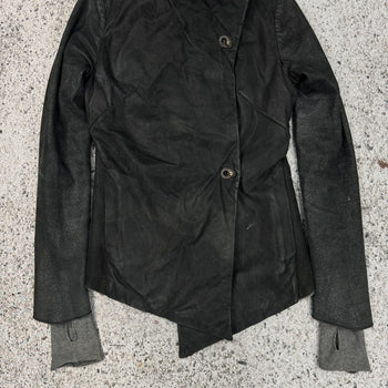 ISAAC SELLAM EXPERIENCE LAMBSKIN LEATHER DOWN JACKET