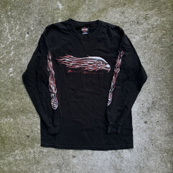 2000s HARLEY DAVIDSON METAL EAGLE VEGAS FLAME LONGSLEEVE