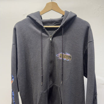 Vintage 2000s Harley Davidson Faded Distressed Flame Zip Hoodie