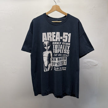 Vintage 2000s Faded Area 51 Alien Strip Club Tee