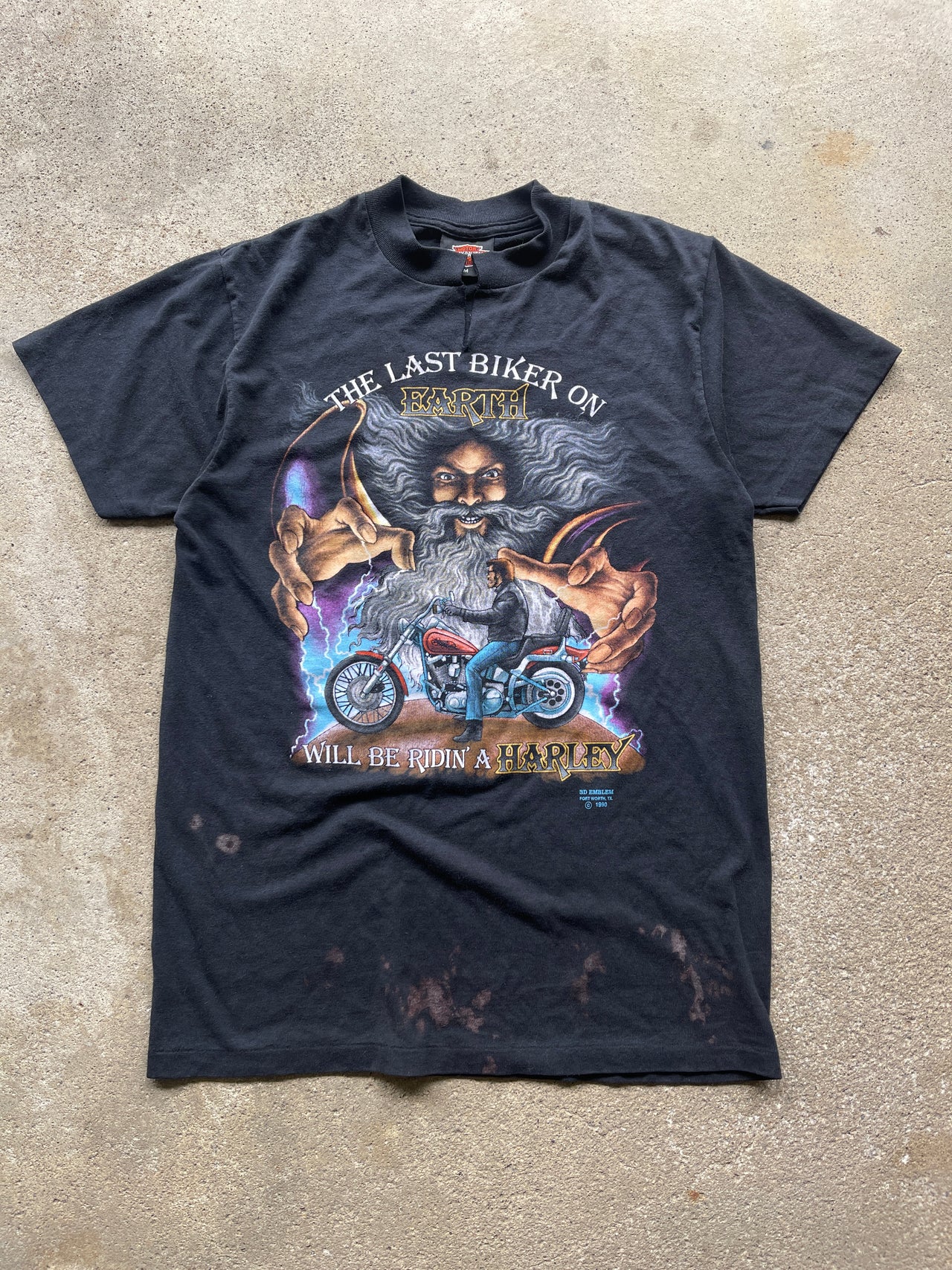 1990s HARLEY DAVISON 3D EMBLEM THE LAST BIKER ON EARTH TEE