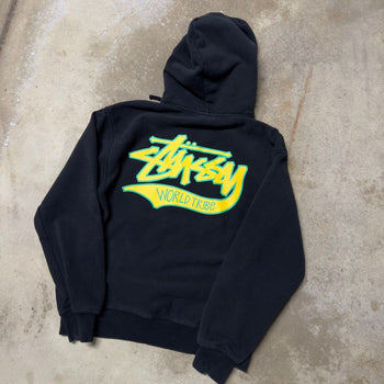 STUSSY WORLD TRIBE BLACK HOODIE