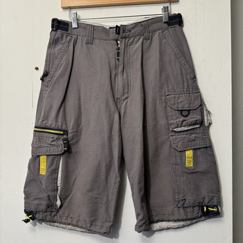 2000S Y2K BAGGY NYLON CARGO MULTIPOCKET SHORTS