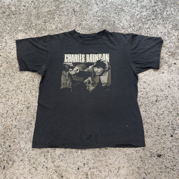 Camiseta descolorida de Charles Bronson Power Violence de los años 2000