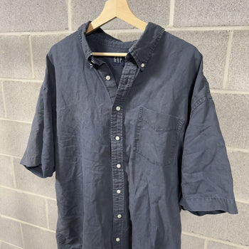 2000s Gap Faded Blue Cotton Linen Shirt