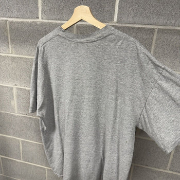 2000s Thrashed Faded Print Paper Thin Distressed Grey Tee