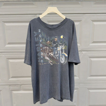 1990s Harley Davidson Running Wild Thrashed Faded Tee