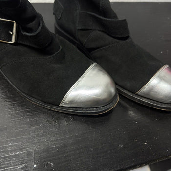 FW15 Balmain x H&M Silver Toe Buckle Boots