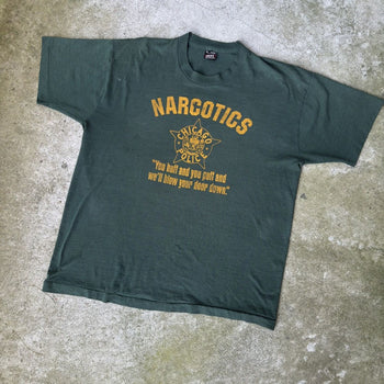 1990S THRASHED FADED CHICAGO NARCOTICS DRUG UNIT TEE