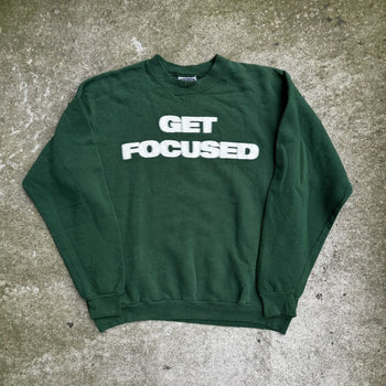 1990s GET FOCUSED BLURRY PRINT CREWNECK SWEATSHIRT