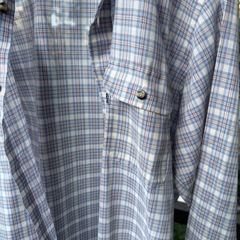 1970s Levi's Thrashed Faded Distressed Light Plaid Shirt