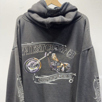 Vintage 1990s 2000s West Coast Choppers Faded Distressed Hoodie
