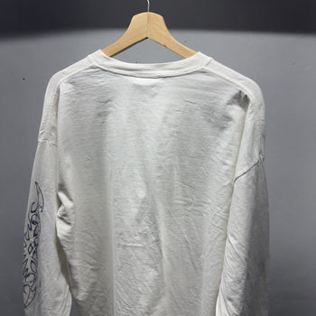 1990s Nassau Bahamas Skull Flame Longsleeve Tee Faded