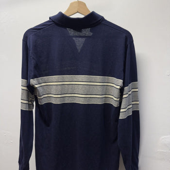 Vintage 1970s Made in USA Campus Striped Rugby Polo Shirt
