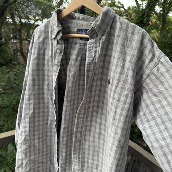 2000s Polo Ralph Lauren Gray Plaid Shirt