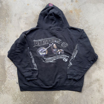 2000S WEST COAST CHOPPERS THRASHED FADED HOODIE OVERSIZED