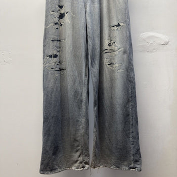 Balenciaga Winter 2021 Tromp L'oeil Denim Sweatpants Demna